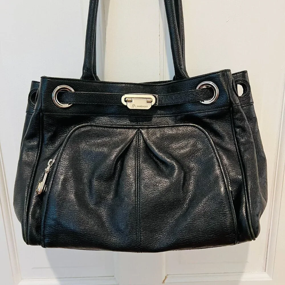 B. Makowsky black leather shoulder bag - Picture 4 of 16